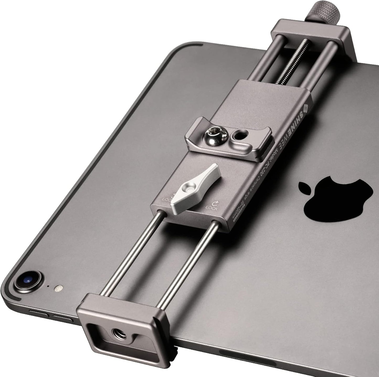 Full Metal Tablet Tripod Holder – Compatible with iPad mini, Air, Pro | 1/4" Screw & ARCA Dovetail Mounts | Universal Tablet Clamp Adapter