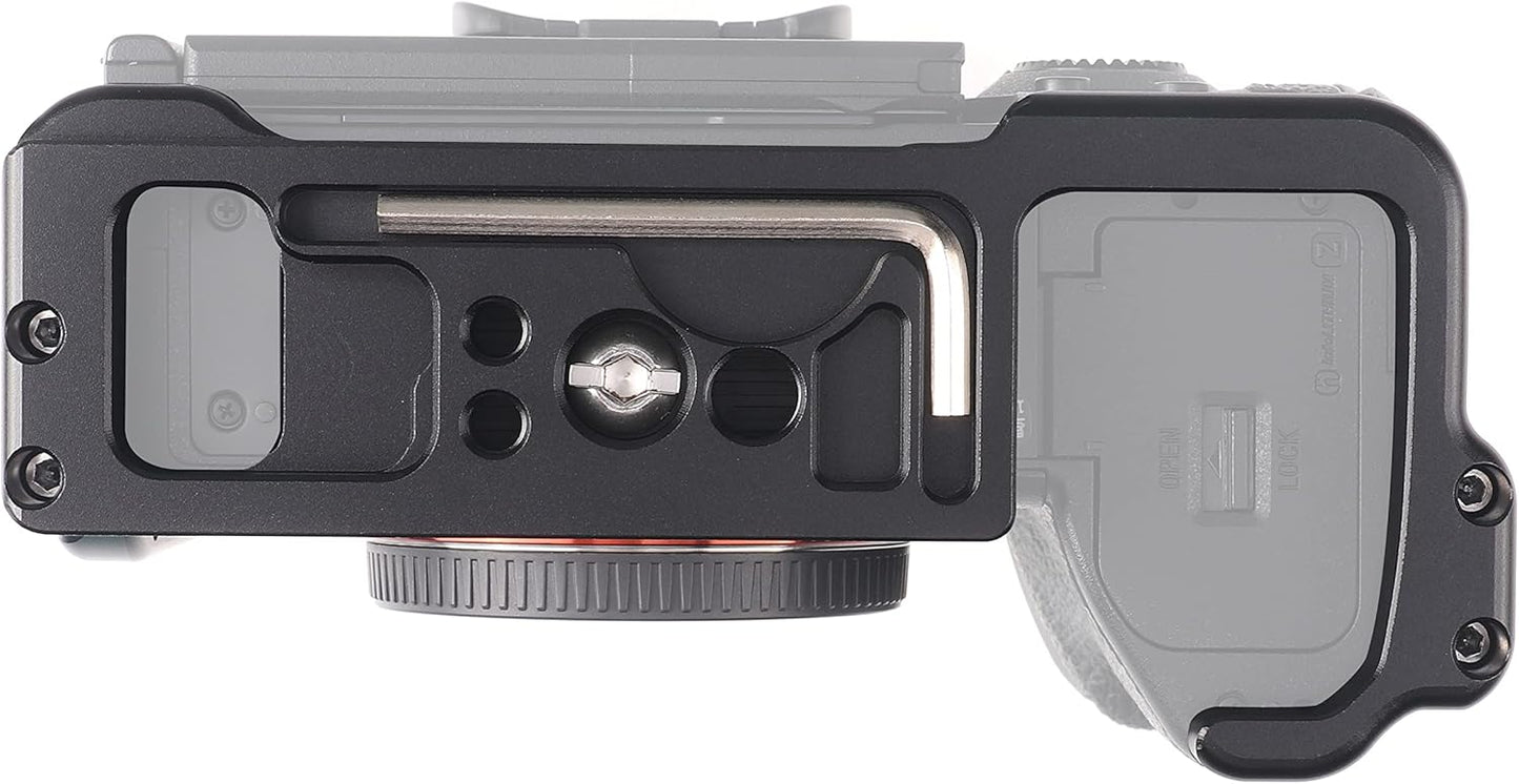 A7R V Cage, Hersmay Aluminium Full Camera Cage for Sony A7R V Mirrorless Camera Cage Support Accessories Kit Vlog Video Shooting Filmmaking Rig Stabilizer with 1/4" and 3/8" Arri Locating Hole