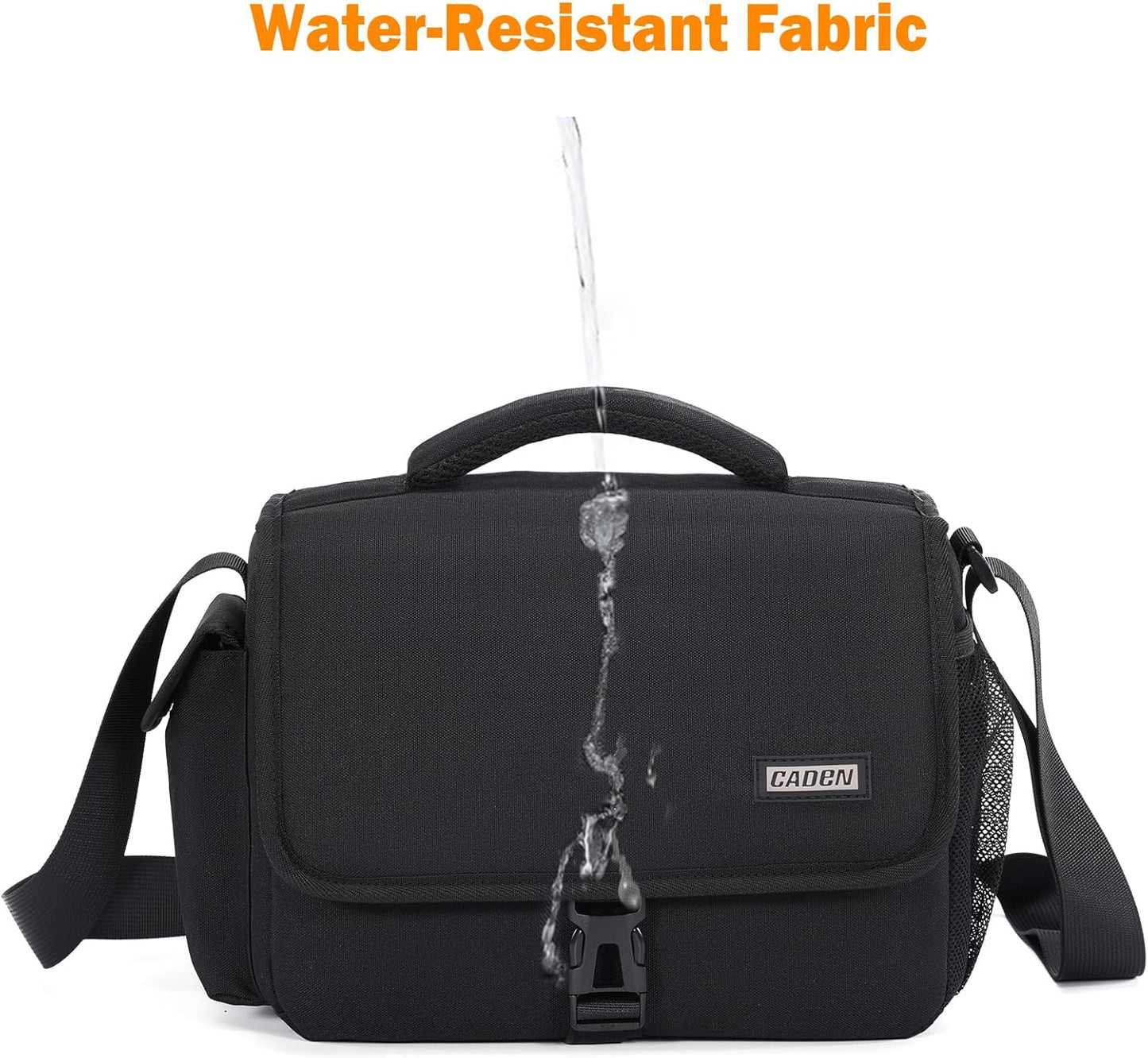 CADeN Camera Bag Case Shoulder Crossbody Bag Compatible for Nikon, Canon, Sony, DSLR SLR Mirrorless Cameras and Lenses (1.0 Black, Large)