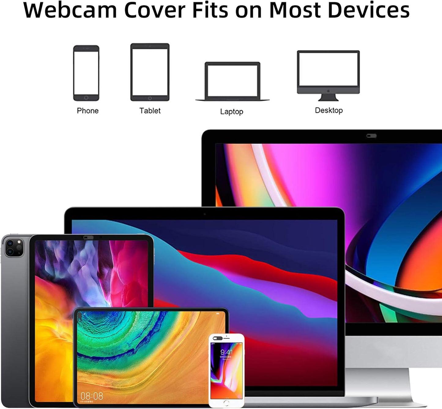 Webcam Cover,Ultra-Thin Camera Cover Slide for Laptop,MacBook,Computer,iMac,iPad, Cell Phone and Tesla Model 3/Y Interior Cabin Camera.0.03inThick Web Blocker Protect Your Privacy and Security