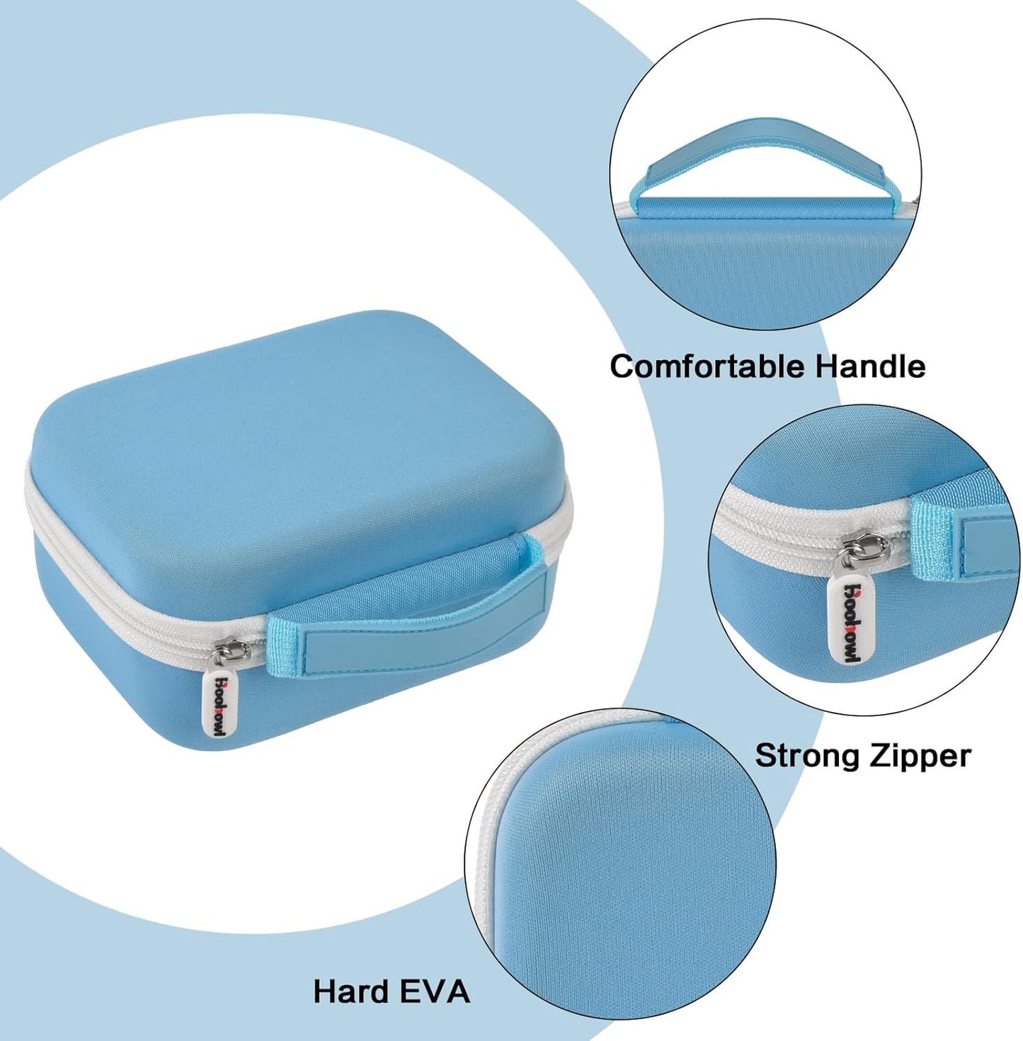 Case Compatible with Phomemo M110 Label Maker - Portable Mini Bluetooth Thermal Label Maker Carrying Storage Bag for Printer Labels, USB Cable and Accessories Black (Box Only)-Blue