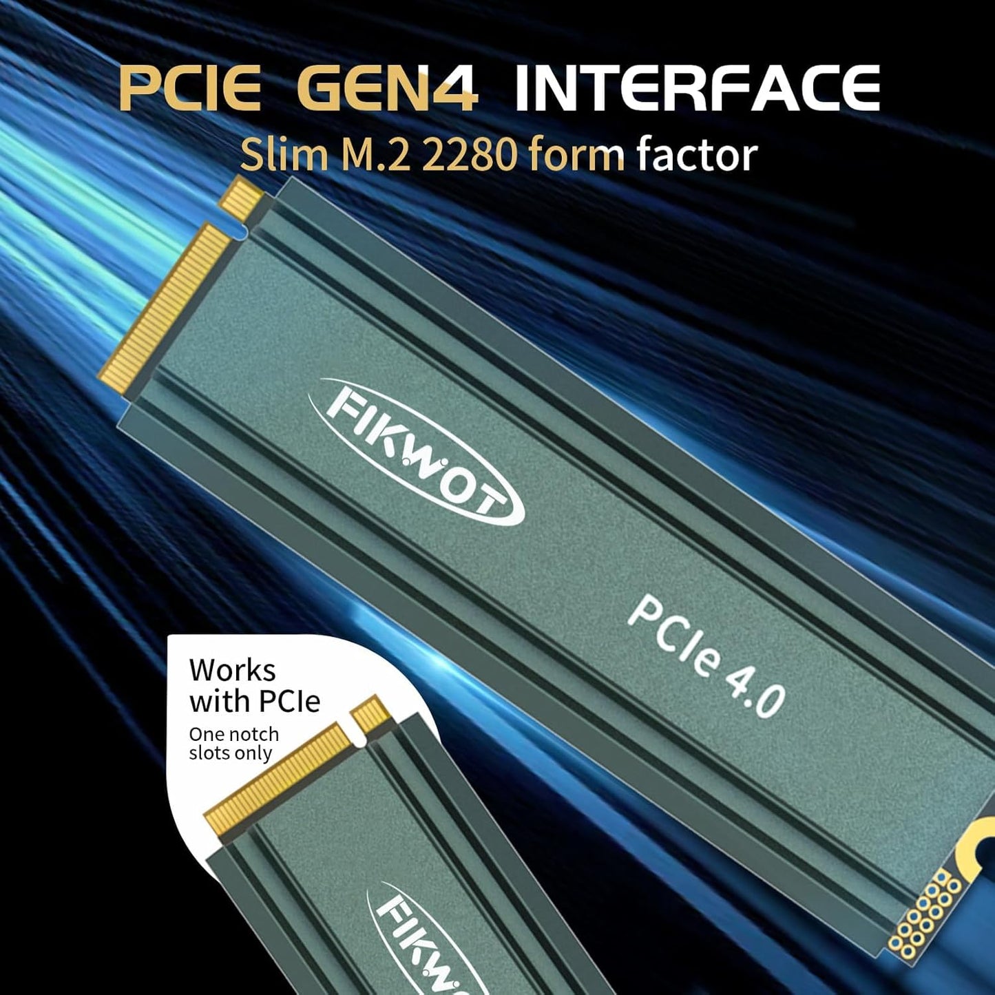 FN960 512GB M.2 2280 PCIe Gen4 x4 NVMe 1.4 Internal Solid State Drive with Heatsink - Speeds up to 4,800MB/s, Dynamic SLC Cache, Compatible PS5 Internal SSD