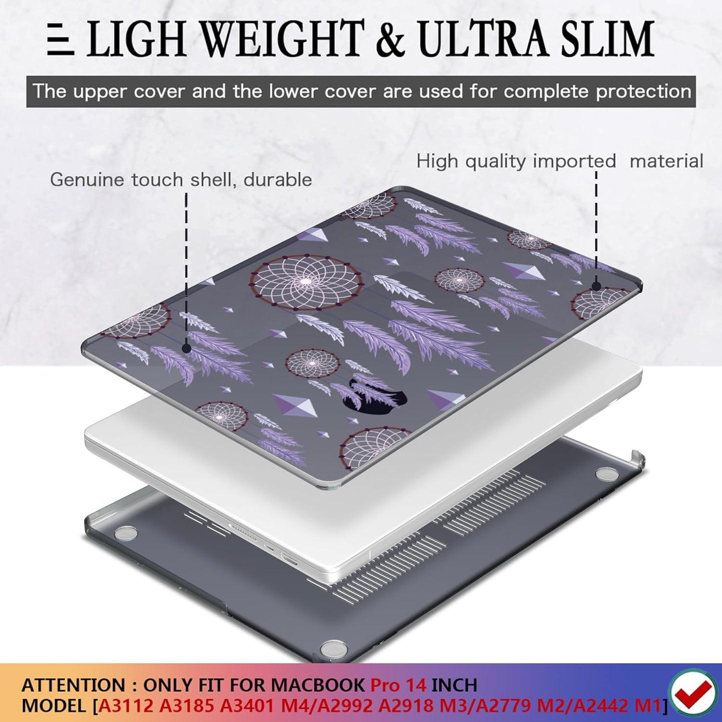 CISSOOK Compatible with MacBook Pro 14 inch 2024 2023 2022 2021 Release M4 M3 M2 M1 Chip A3112 A3185 A3401 A2918 A2992 A2779 A2442 Model, Hard Shell Case with Keyboard Cover&Screen Protector, Pink Bow