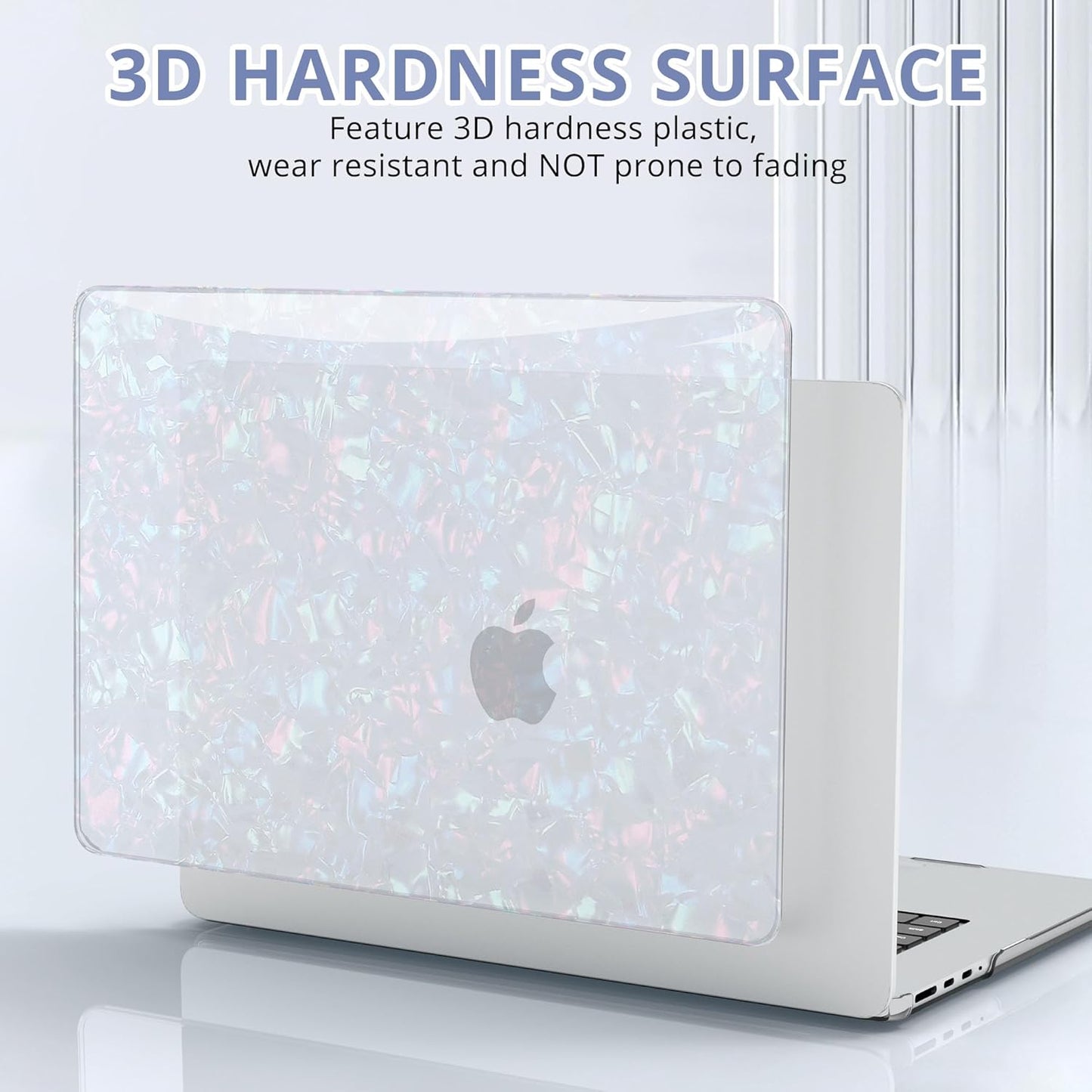 B BELK Compatible with MacBook Pro 14 inch Case 2025 2024 2023 2022 2021 M4 M3 M2 M1 A3112 A3185 A3401 A2918 A2992 A2779 A2442, Plastic Hard Shell Case+ Keyboard Cover+ Screen Protector, Shiny Pearl