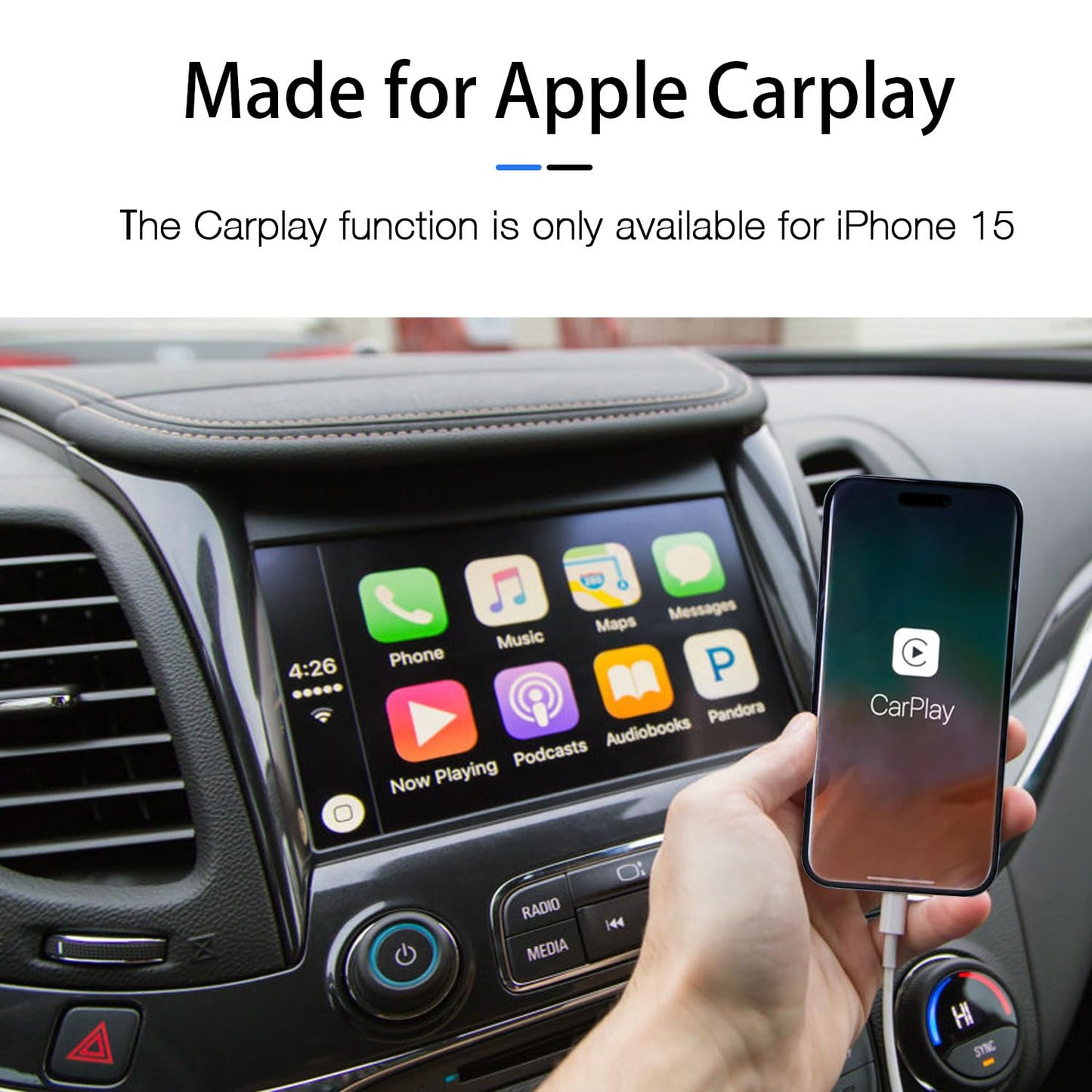 1.5FT Short IPhone 17/16E/16/15 Woven Cable, USB A to USB C CarPlay Charger Cable for iPhone 17Air, 15 16 17 Pro Max, 15/16 Plus,iPad 10th Gen,iPad Pro 12.9/11, Air 5th/4th Gen, Mini 6th Charging Cord