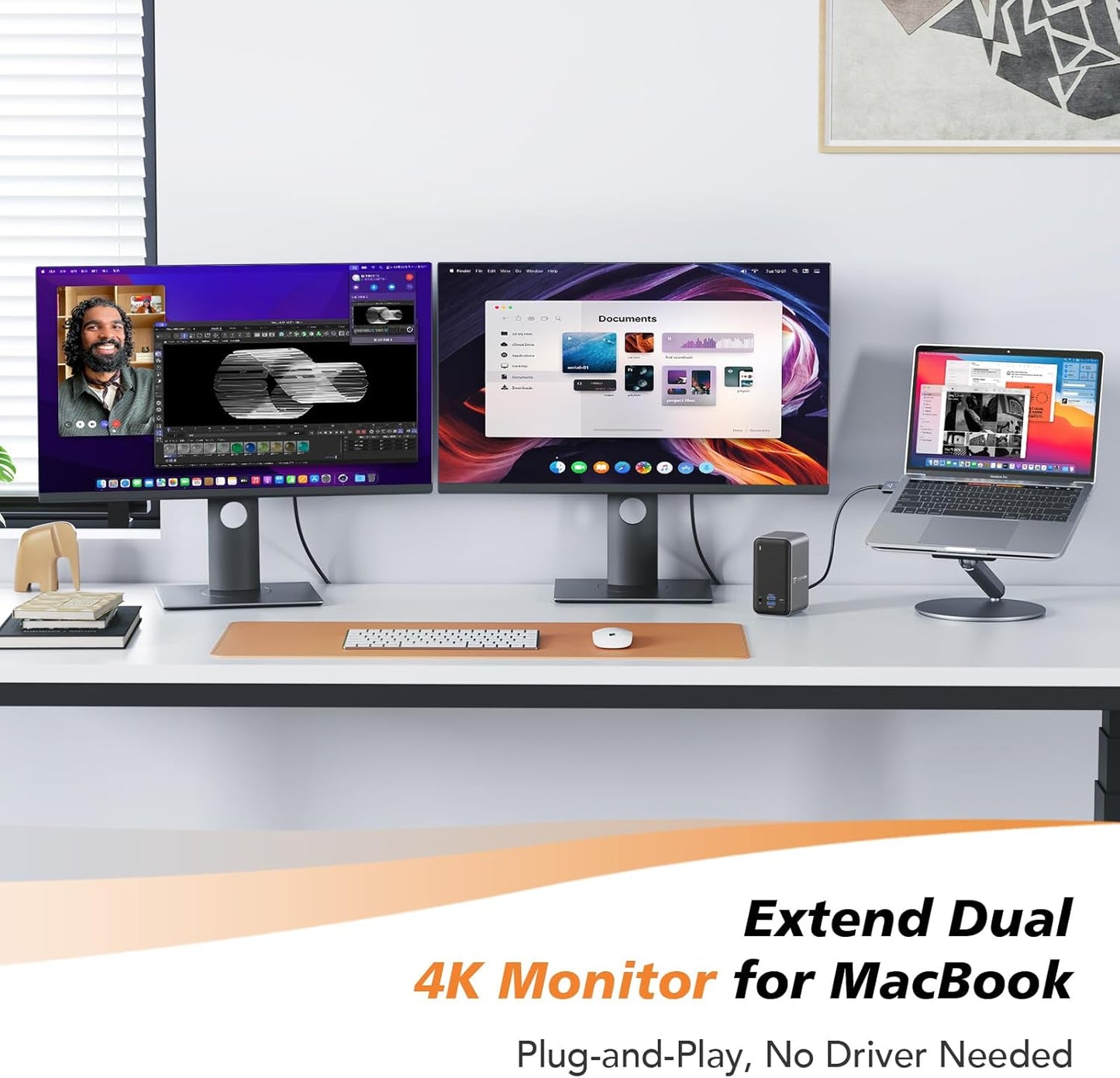 TobenONE Docking Station Dual Monitor with 100W GaN III Charger, USB C Docking Station Dual 4K HDMI for MacBook Pro/Air, Type C Dock with 2 HDMI, 7 USB, SD&Micro SD, Gigabit Ethernet, 87W PD, Audio