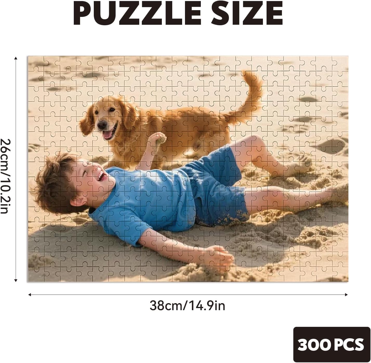 Custom Puzzles from Photos, Personalized Natural Wood Puzzle with 120/200/300/500/1000 Pieces, Customized Jigsaw Create Timeless Memories for Adults, Family, Father's Day, Lover, Pet