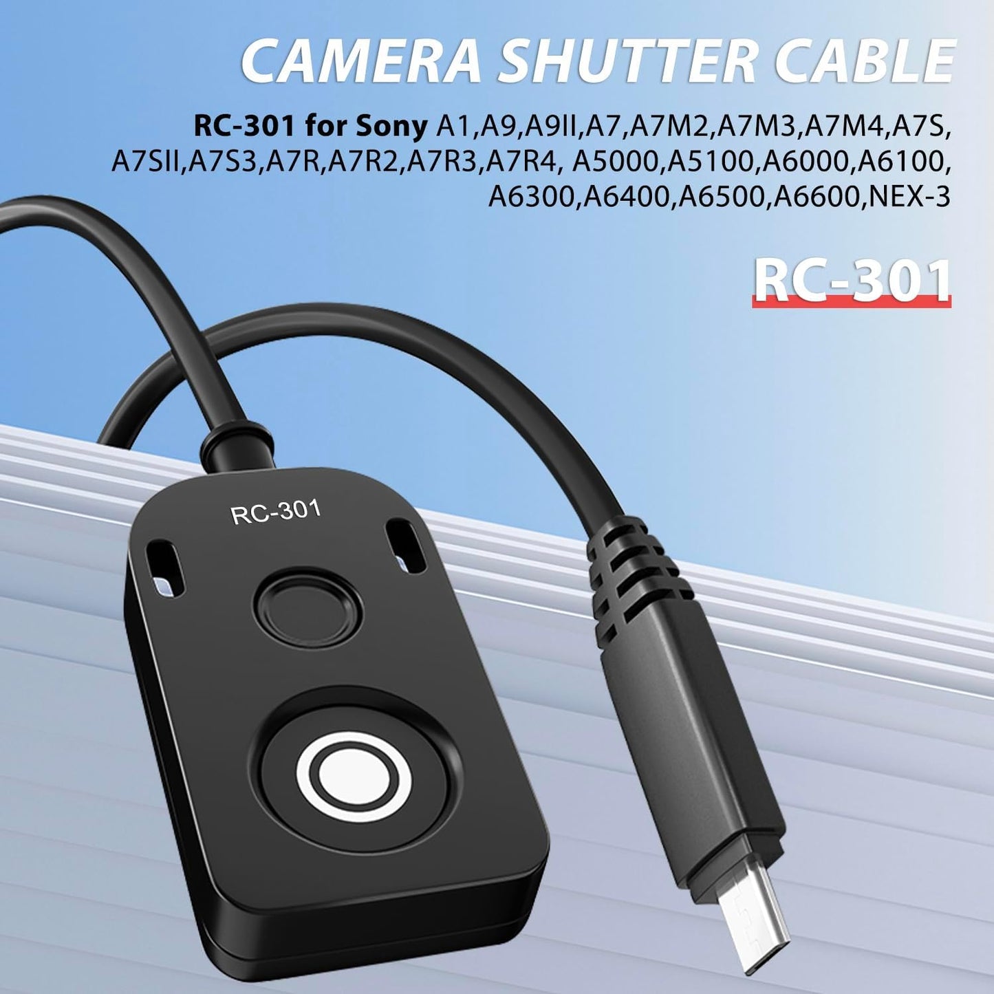 Small Release Shutter Remote Control Cable RC-301 S2 for Sony Support Video Camera Cable a7m4 a7r4 a7r2 r3 m2 a9 a1 a6600 a6500 (500cm/196in)