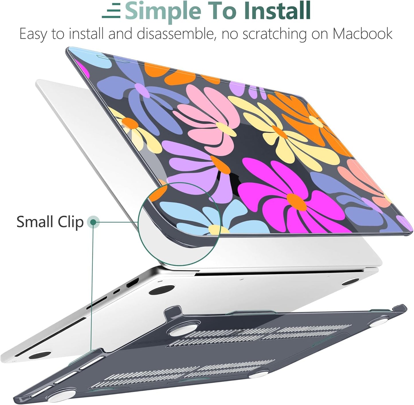 DONGKE for M4 MacBook Pro 16 Inch Case 2024 2023 2021 A3403 A3186 M3 A2991 M2 A2780 M1 A2485 Pro/Max Chip, Plastic Hard Shell Case & Keyboard Cover for Mac Pro 16 with Touch ID, Power Flowers