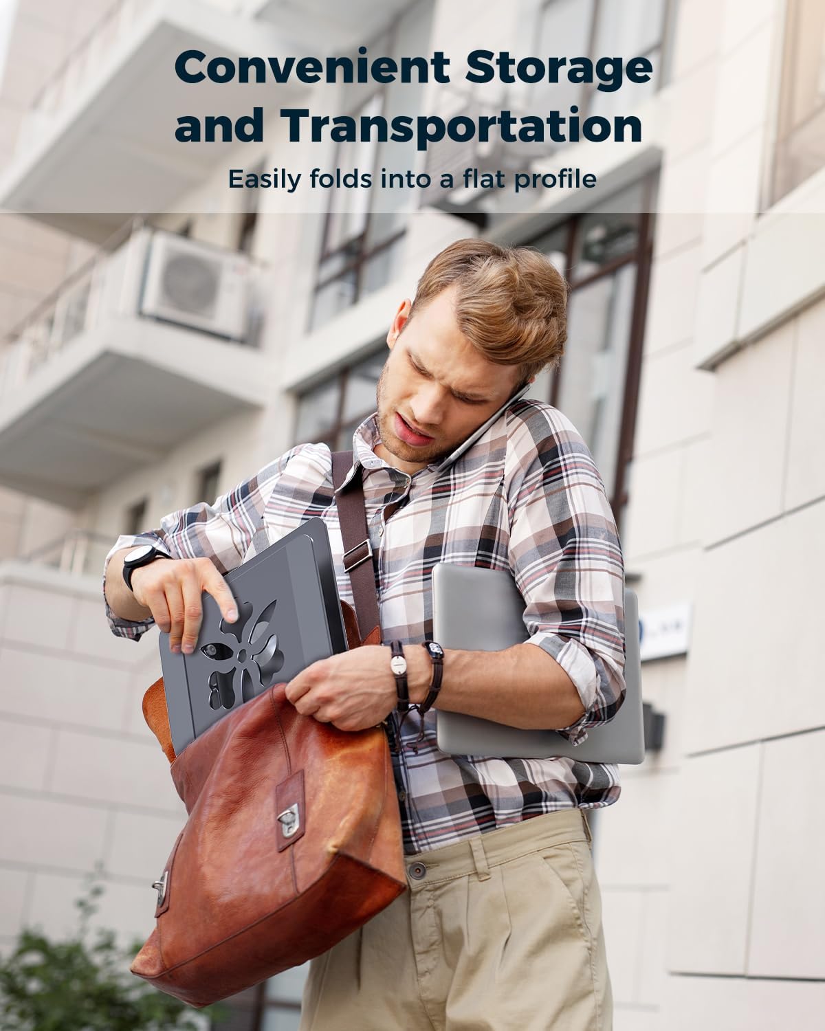 Adjustable Laptop Stand for Desk - Portable Laptop Riser with Rotating Base, Foldable Aluminum Computer Stand, Ergonomic Laptop Holder for MacBook Pro/Air Dell HP Lenovo Notebook up to 15.6", Gray