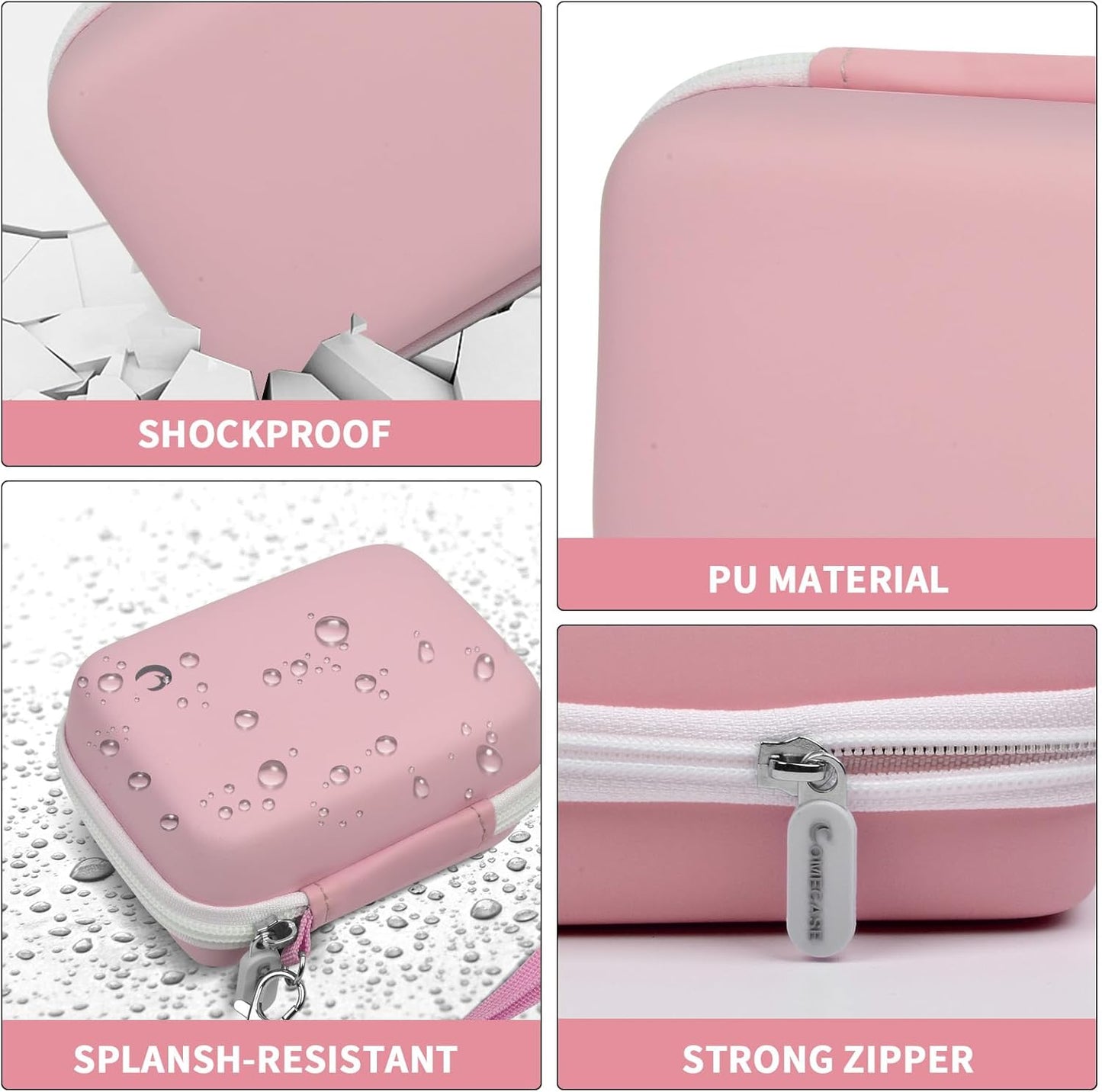 Carrying & Protective Case for Digital Camera, AbergBest 21 Mega Pixels 2.7" LCD Rechargeable HD/Kodak Pixpro/Canon PowerShot ELPH 180/190 / Sony DSCW800 / DSCW830 Cameras for Travel-Pink