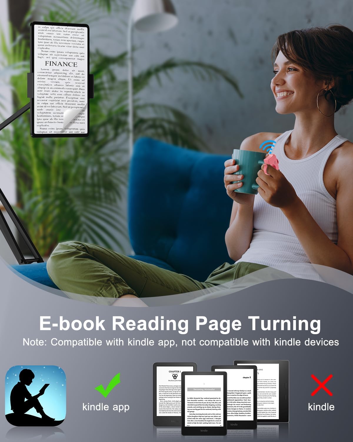 TikTok Scrolling Ring Remote Control, Camera Shutter Remote, Wireless Bluetooth Scrolling Ring for iPhone, iPad, iOS, Android - Pink