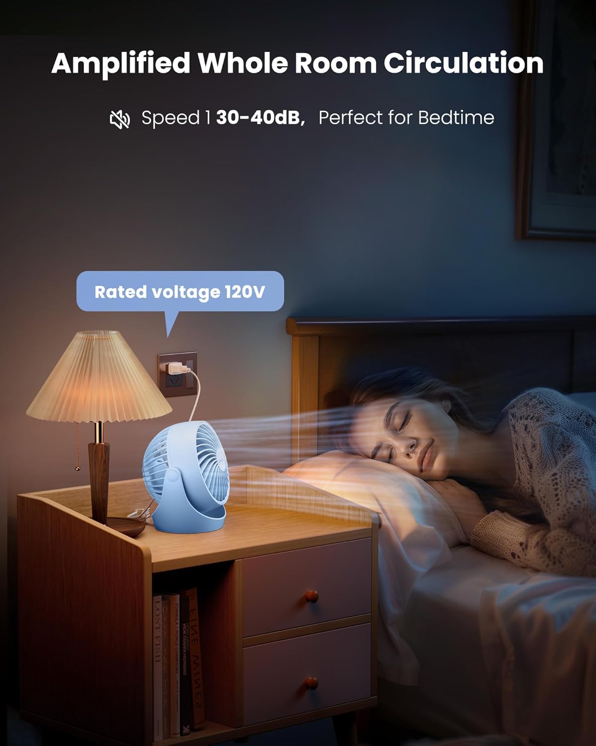 Gaiatop Desk Fan, 5-Inch Portable Electric Table Desktop Air Circulator Fans, Small but Powerful with 3 Speed 360° Adjustable Tilt for Cooling Home Dorm Office Bedroom Bathroom Kitchen, Blue