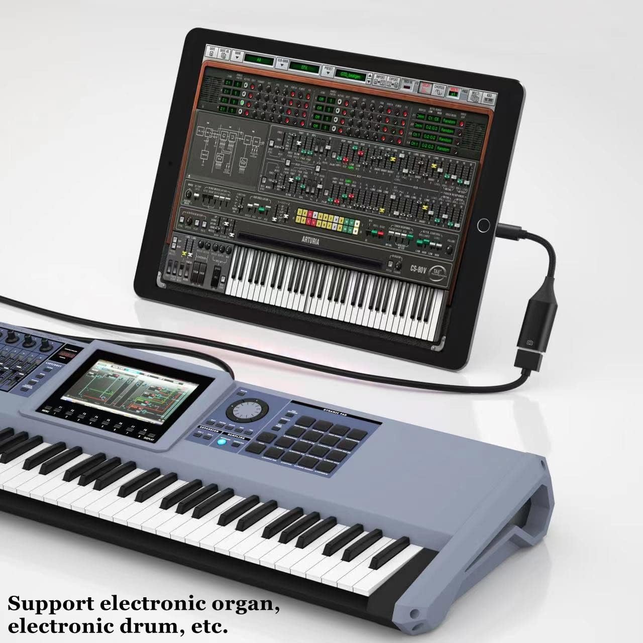 IVSHOWCO Camera Adapter for iPhone, iPad to USB OTG Cable Adapter, Supports USB Flash Drive, Card Reader, Mouse, Keyboard, MIDI