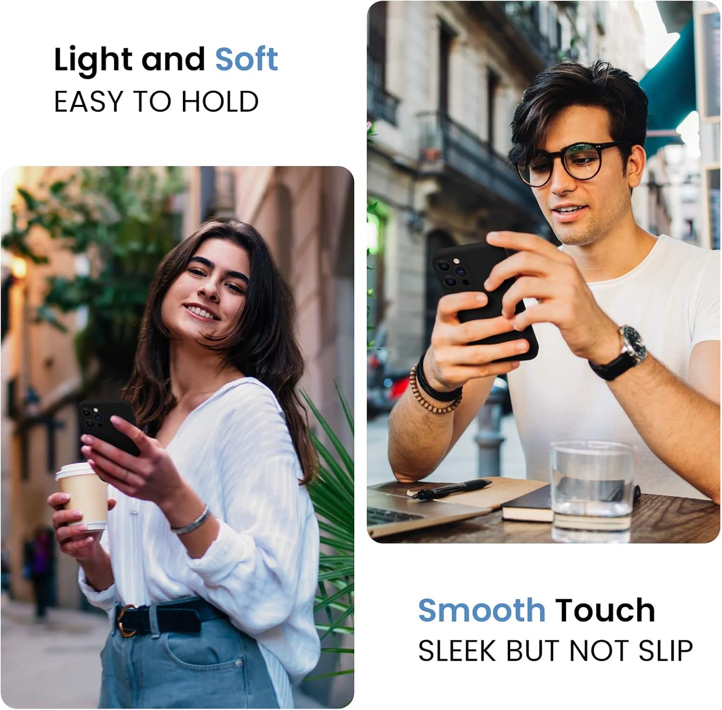 FireNova Designed for iPhone 13 Pro Case, Silicone Upgraded [Camera Protection] Phone Case with [2 Screen Protectors], Soft Anti-Scratch Microfiber Lining Inside, 6.1 inch, Black