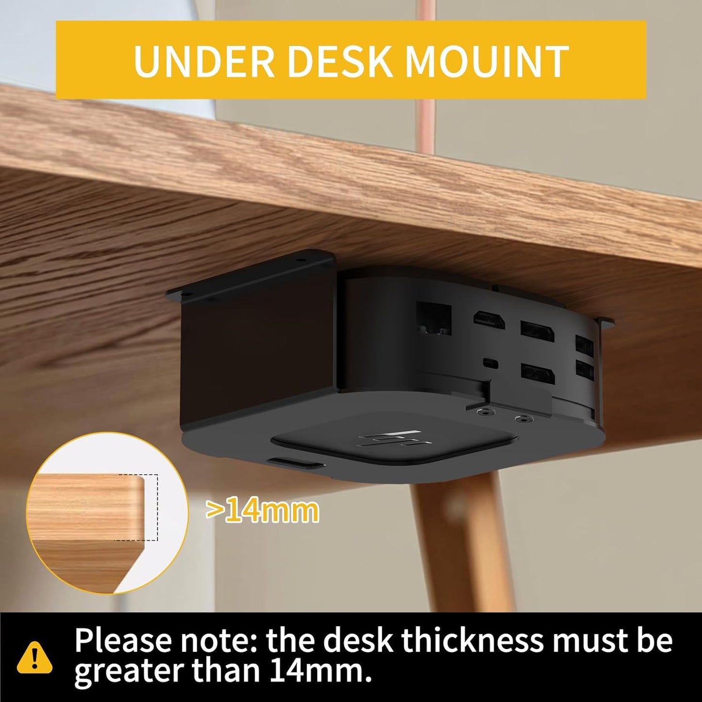 Under Desk Mount Holder for HP USB-C Dock G5,Under-Desk Iron Storage Rack Specifically Designed for HP USB-C Thunderbolt Dock G5,Easy Install with All Hardware Included(Black Holder Only)