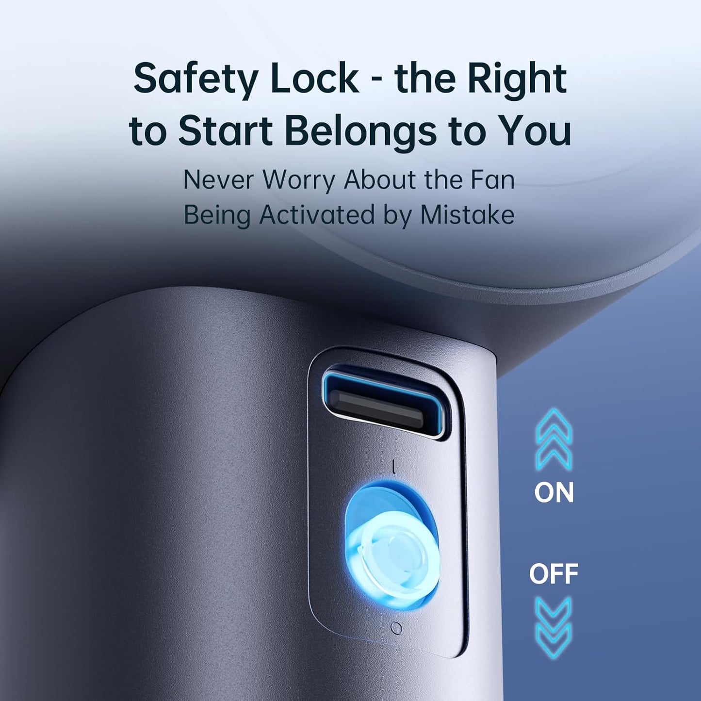 JISULIFE Portable Handheld Fan,Speed(1-100) Adjustable Turbo Mini and 3600mAh Battery Rechargeable Personal Fan,Digital Display,Gifts for Women Men Travel/Camping/Outdoor-Blue