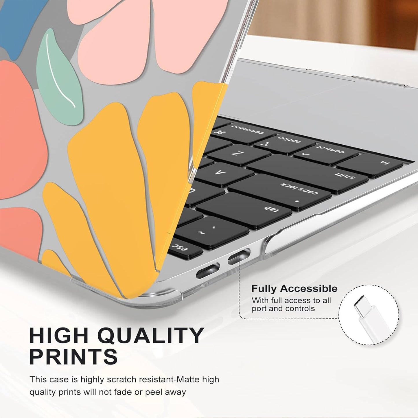 iCasso Compatible with MacBook Air 13 inch Case 2020-2018 Release M1 A2337 A2179 A1932, Cute Flower Protective Hard Shell Case +Keyboard Cover + Screen Protector,Colorful Flower