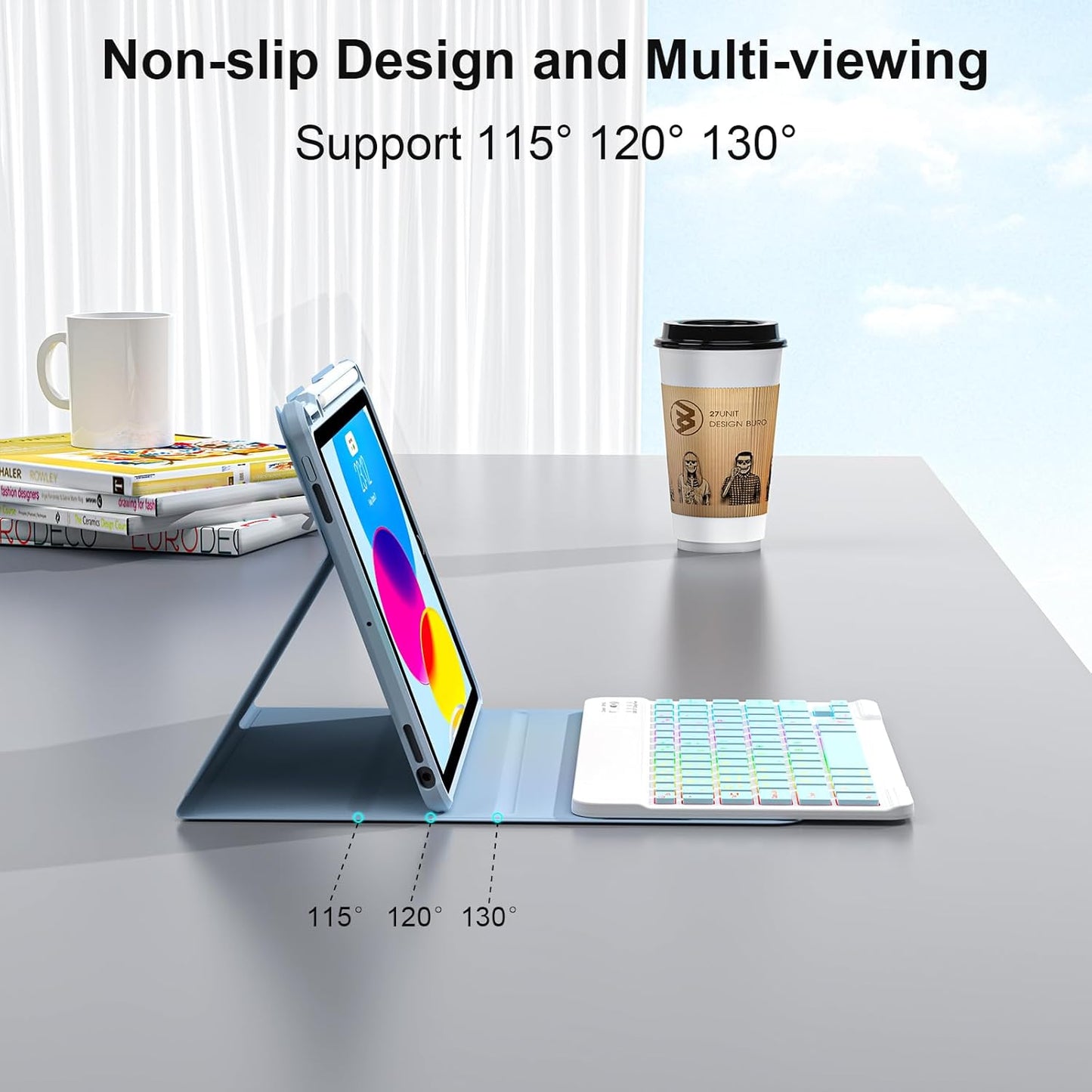 Black Keyboard Case for iPad Air 11 2024 and iPad Pro 11inch 2022-6th / 2021-5th / 2020-4th / 2018-3rd Generation – Magnetic Keyboa (Bright Color)