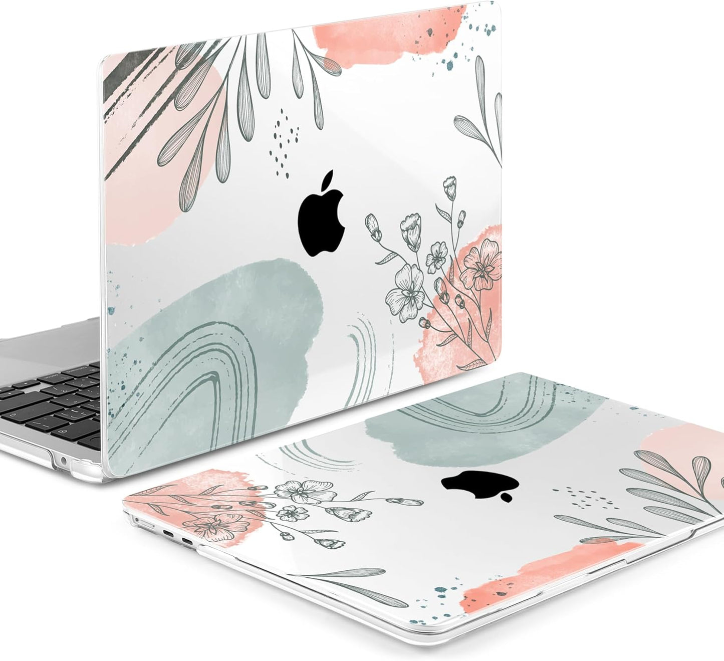 MEEgoodo for M4/M3/M2 MacBook Air 15.3 inch Case 2025 2024 2023, Case Fit Model (A3241/A3114/A2941) for MacBook Air 15 inch, Laptop Hard Shell with Keyboard Cover, Watercolor Floral 3