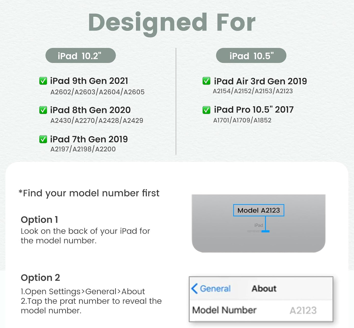 iPad 7th/8th/9th Generation Case with Keyboard 10.2-inch 2019/2020/2021, iPad Air 3rd/Pro 10.5-inch 2017 Compatible, 7 Color Backlit Keyboard BT/Wireless/Detachable with Pencil Holder (Mint Green)