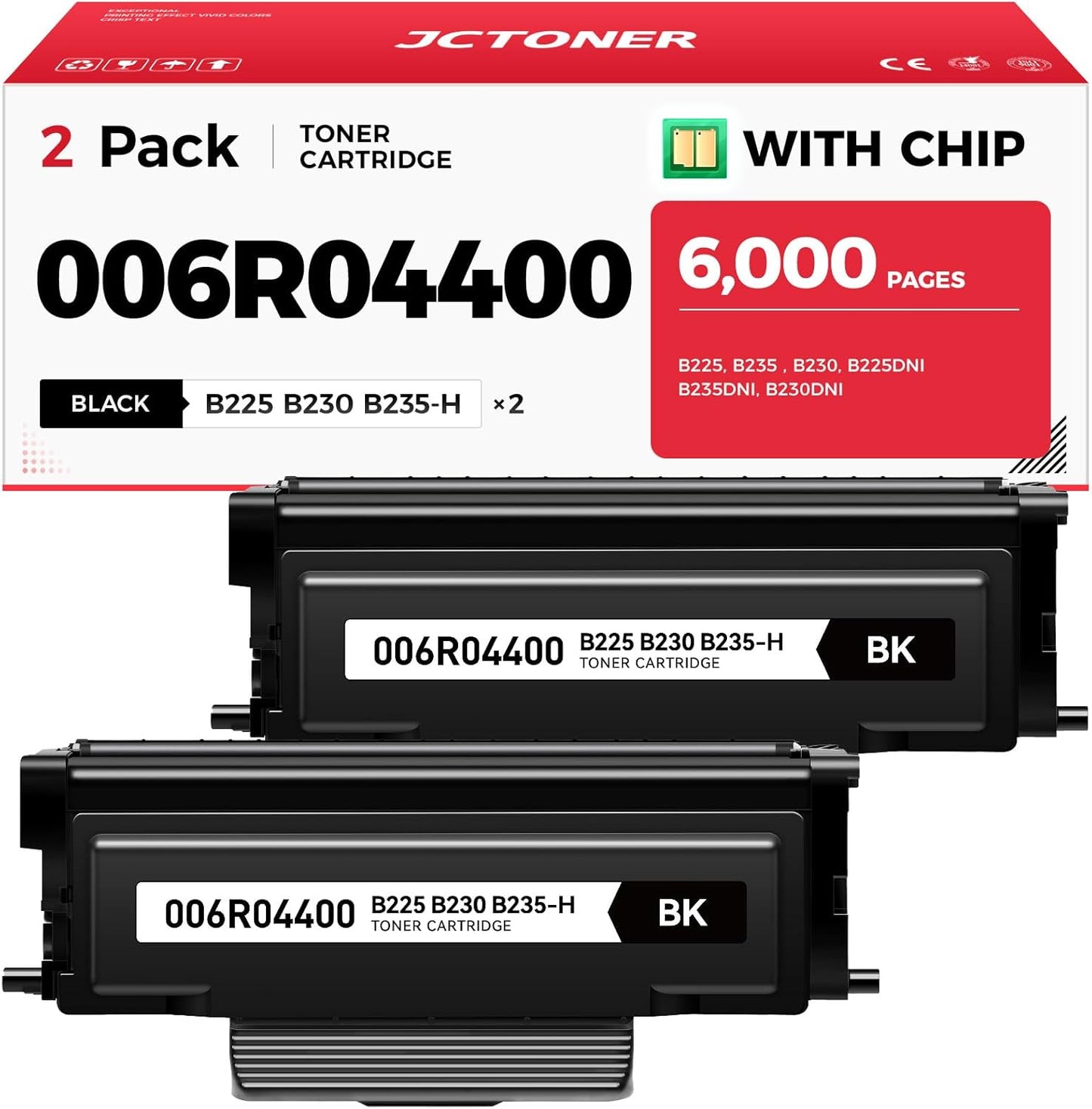 B230 B225 B235 Toner Cartridge 006r04400 High-Yield Toner 2-Pack with Chip Replacement for 006R04399 006R04400 006R04401 Xerox with B230 B225 B235 B225DNI B235DNI B230DNI Printer Ink All-in-One Copier