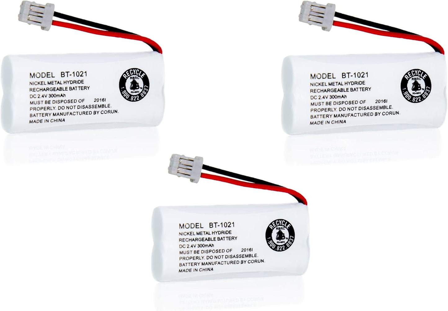JustGreatDealz Battery BT-1021 BT1021 BBTG0798001 for Uniden Cordless Handset Telephones (3-Pack)