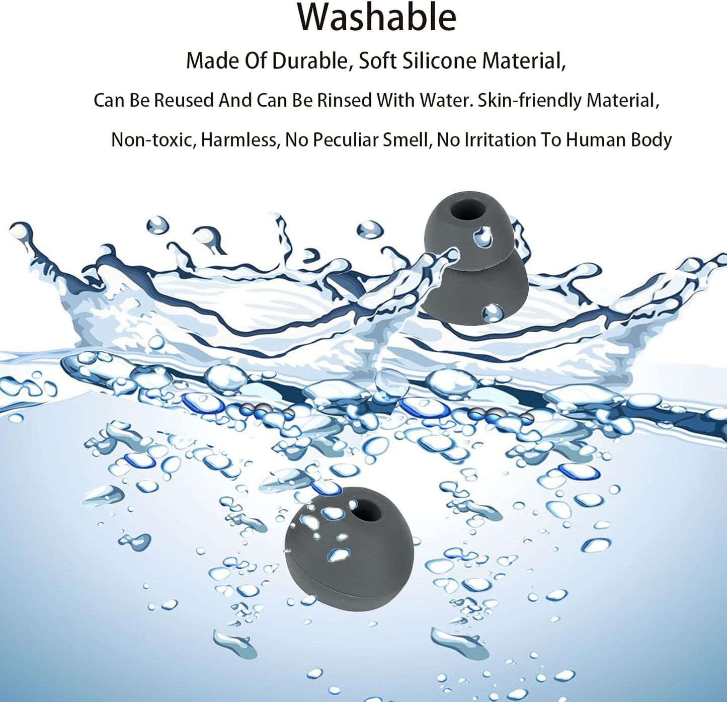 Earbud Tips Earbud Replacement Tips Replacement Earbud Tips Earbud Covers Replacement Ear Pads Earbud Rubber Tips Ear Tips for Powerbeats Pro Beats Wireless Earphone Headphones 4 Pairs (Dark Gray)