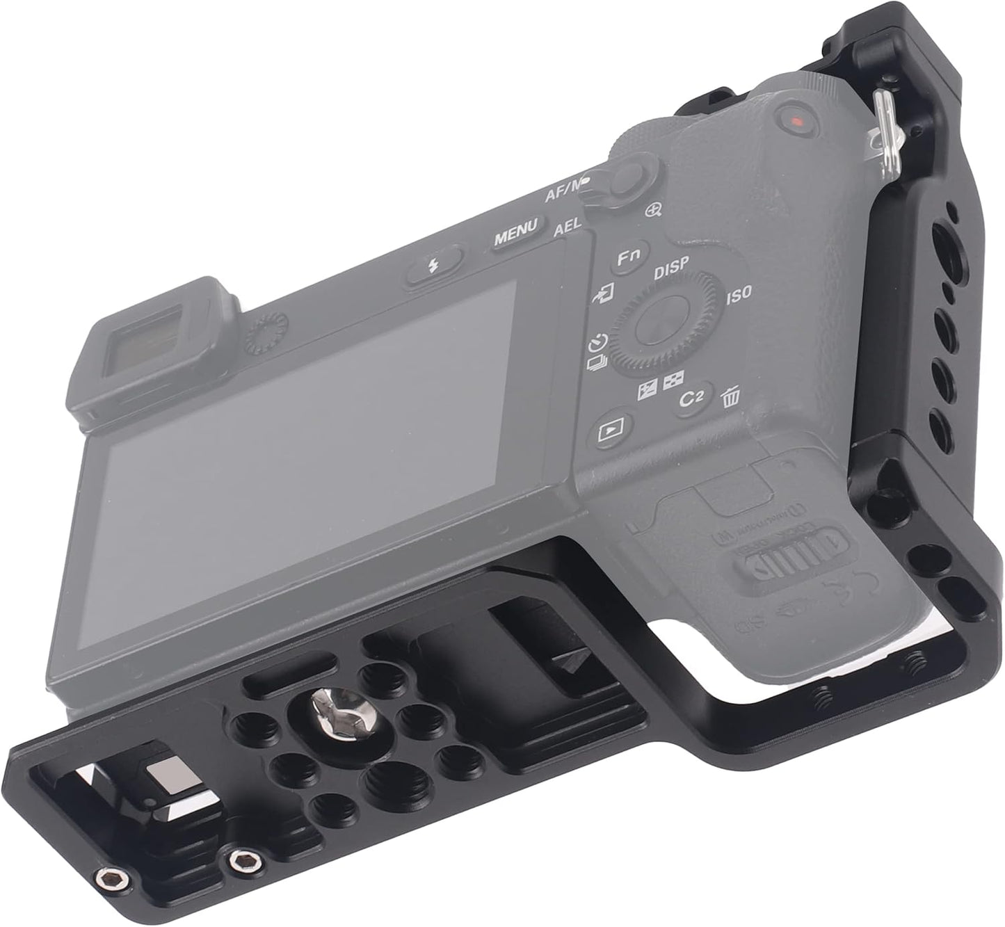 Hersmay A6500/A6400/A6300 Camera Cage Video Stabilizer with Top Handle for Sony A6500 A6400 A6300 A6000 A6100 Cameas DSLR Rig with Cold Shoe,Handle Locating Holes,Multiple 1/4" 3/8" Screw Holes