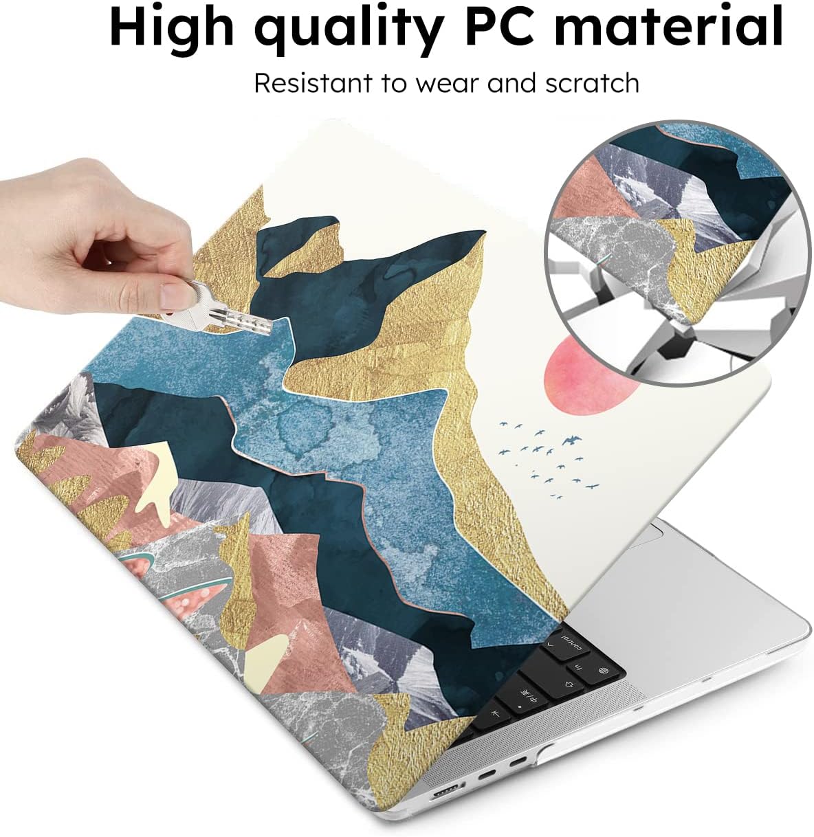 iCasso for MacBook Air 13 inch Case 2025 2024-2022 Release M4 A3240 M3 A3113 A2681 M2 with Liquid Retina Display, Hard Plastic Shell for Mac Air 13.6, Keyboard Cover&Screen Protector,Abstract Scenery
