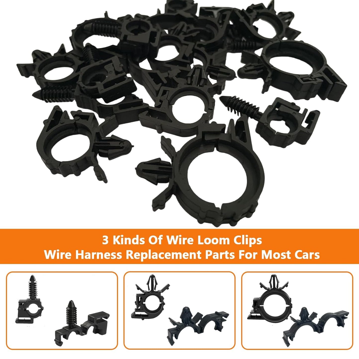 180Pcs Wire Loom Clips for Car Push Mount Zip Ties Assorted Sizes Automotive Fuel Line Cable Ties 6 Inch Wire Holder for Car Zip Ties Anchors Screw Mount Zip Tie Automotive Wiring Clip