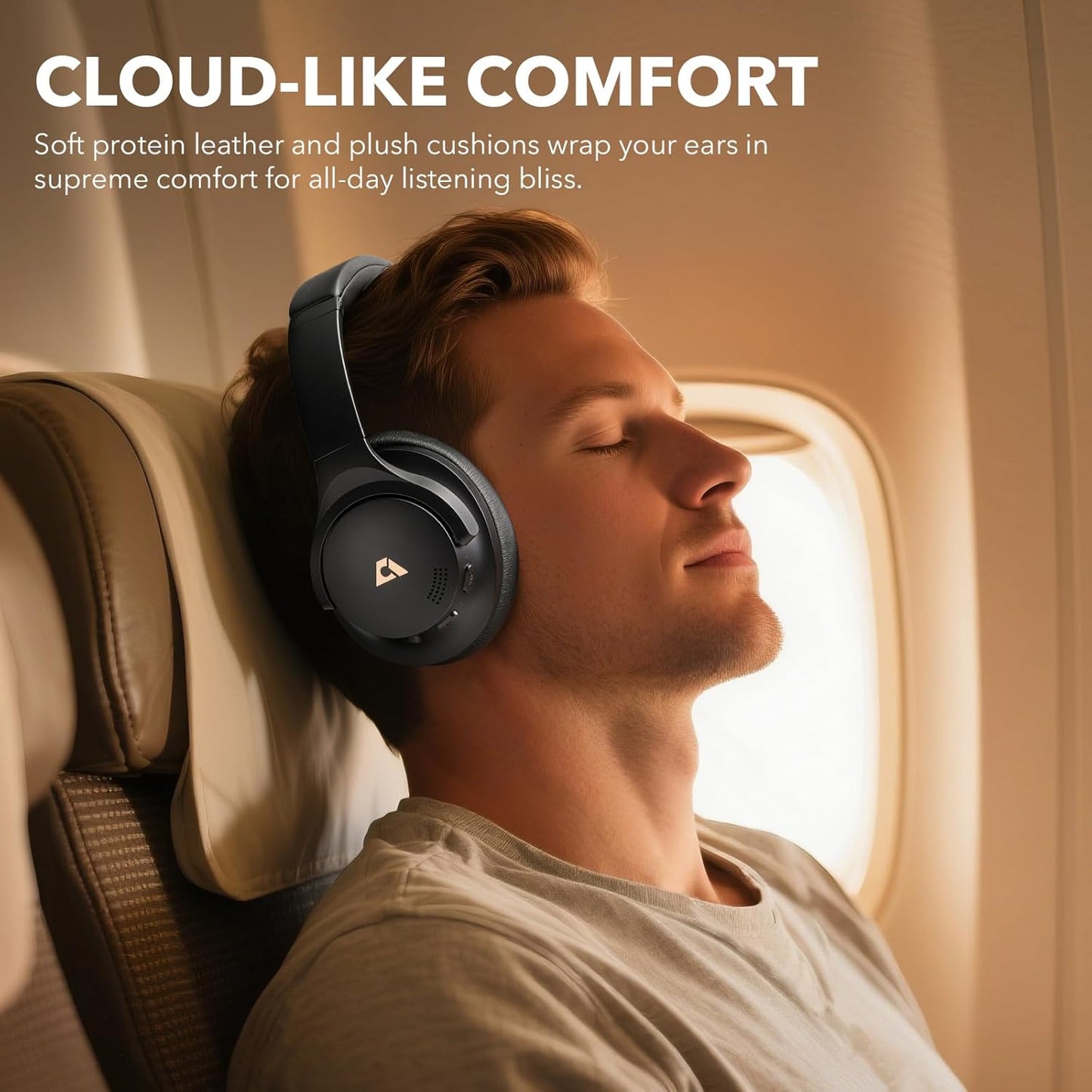 1Mii Y8 Active Noise Cancelling Headphones, Wireless Headphones Over Ear Bluetooth 5.3, LDAC Hi-Res Audio,75H Playtime with Transparent Mode for Work/Travel/Home/Office-Black