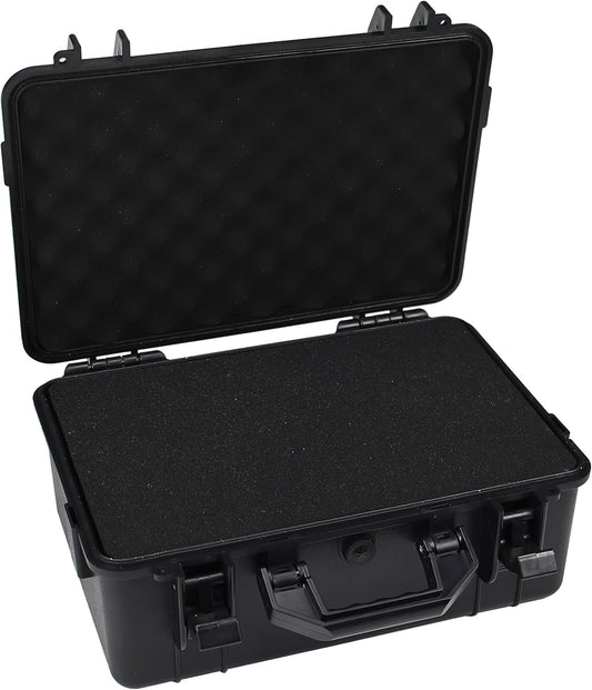 Camera Hard Case with Foam Protective Case Hard Shell Cases for Electronics Camera Large Travel Equipment Cases Waterproof Storage Box, 15" L x 10" W x 6" H