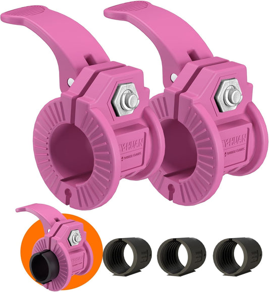 Barbell Clips 1 Inch Quick Release Weight Clamps 0.9-1.18inch Multi-Size Adjustable Olympic Clamps for Bars
