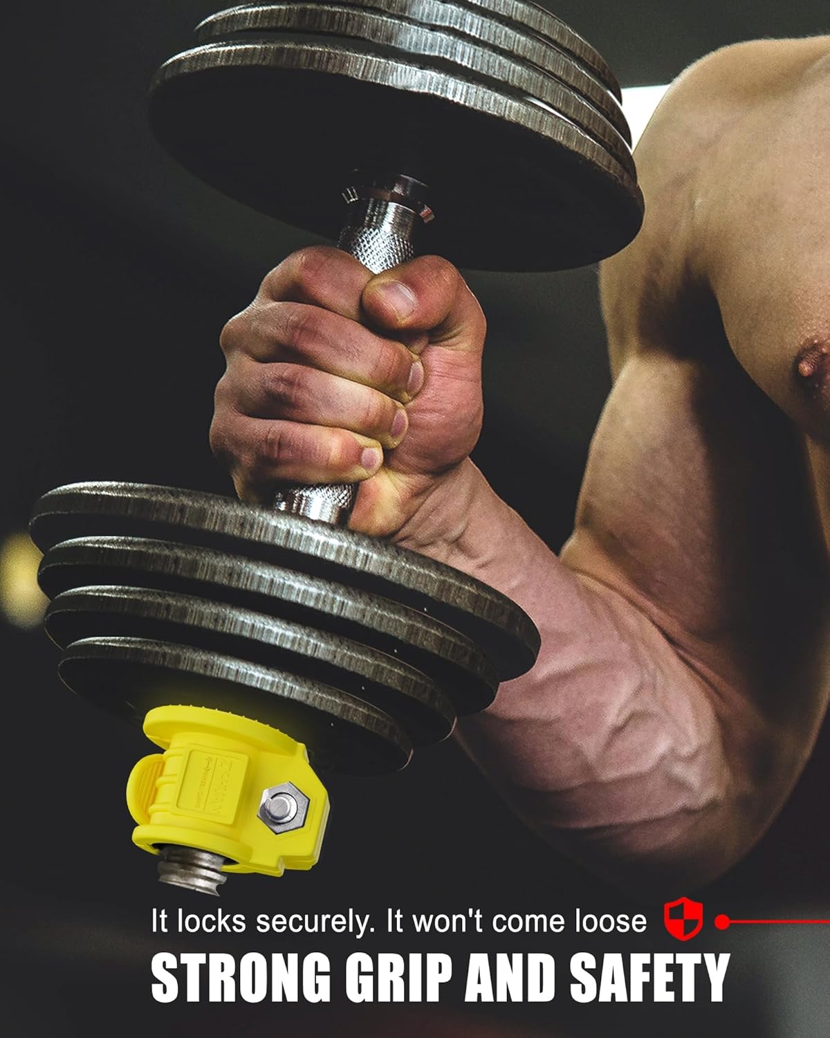 Barbell Clips 1 Inch Quick Release Weight Clamps 0.9-1.18inch Multi-Size Adjustable Olympic Clamps for Bars