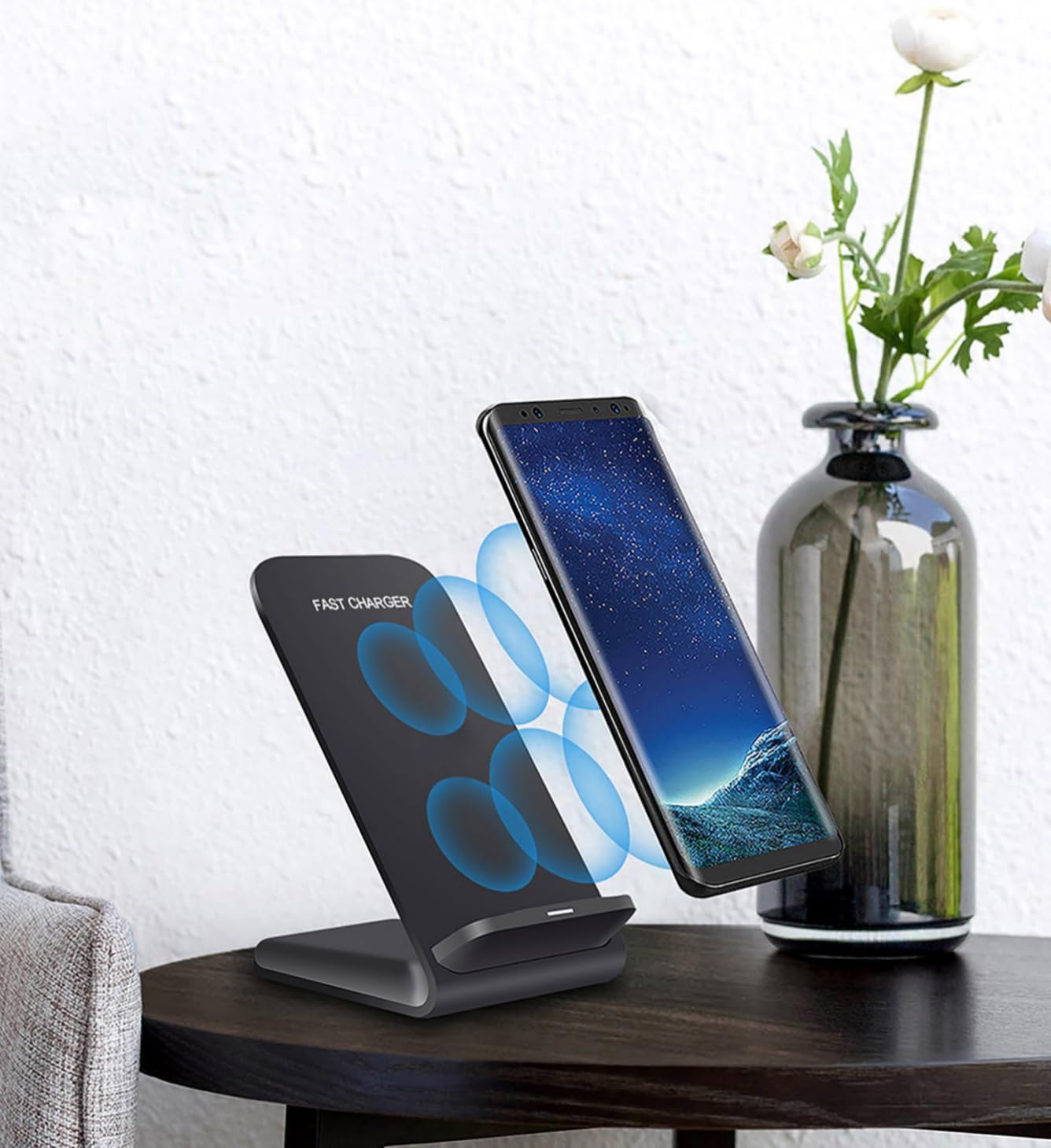 Wireless Charger(Stand), 20W Fast Wireless Charging Stand for Samsung Galaxy S24/S24+/S24 Ultra/S23/S22/S21/S20/S10/Note,for Google Pixel 8/7/6, for LG and More.