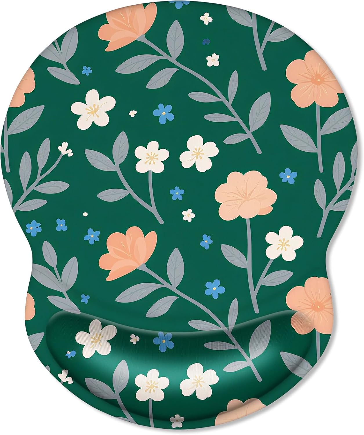 ITNRSIIET Ergonomic Mouse Pad with Comfort Gel Wrist Rest, Non-Slip PU Base, Smooth Textured Surface, Reduces Hand Fatigue & Wrist Pain, 8.7 x 7.2 Inch for Office Gaming Home, VintageBloom