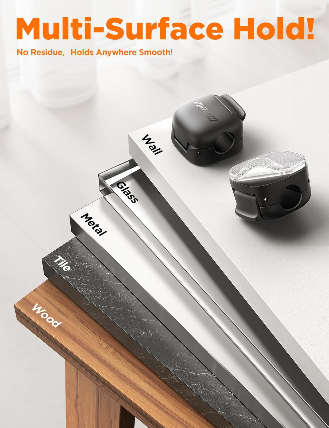 6Pack Cord Organizer - Chfeila [Dual Spring & Clasp Lock] Cable Management Clips, Adhesive Phone Charger Keeper, Compact Wire Holder for Nightstand/Car, Home Office Desk Accessories Decor Essentials