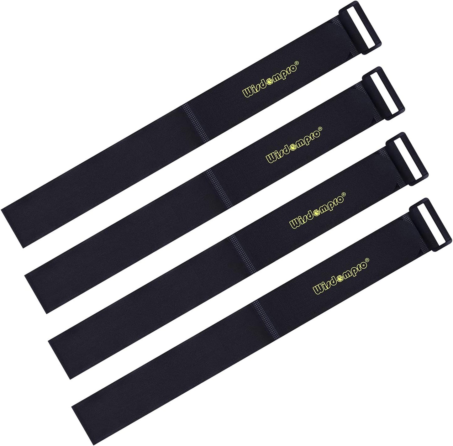 Extra Large 4 Pack 2 x 37 Inches Hook and Loop Strap, Reusable Fastening Cable Tie Down Straps by Wisdompro - Reusable, Durable Functional Cinch Cable Straps for Your Home, Office, Workspace