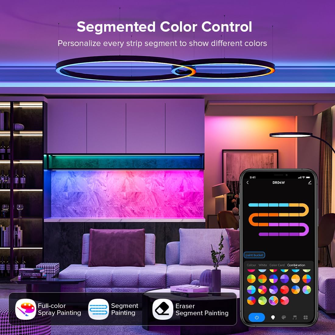 2.4G WiFi SPI RGBW Controller DR04W & RC03RF RF Remote Set, Control by Smart Life/Tuya APP/Alexa/Google Home, Support SK6812RGBW/SMD WS2814 IC etc Addressable RGBW LED Strip STA Mode