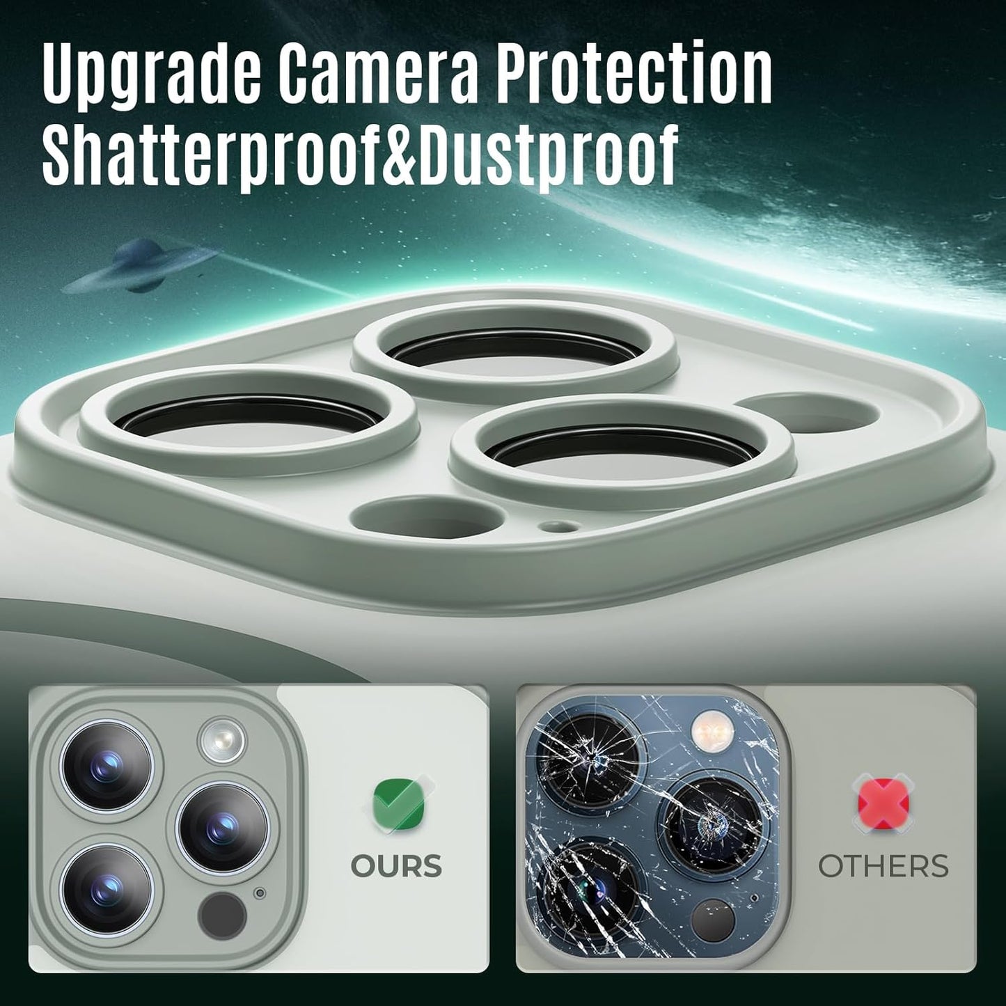 Designed for iPhone 12 Pro Max Case, Compatible with MagSafe, with Privacy Screen Protectors X2, [Camera Protection] [15FT Military Drop Protection] Shockproof Phone Case, 6.7", Calke Green