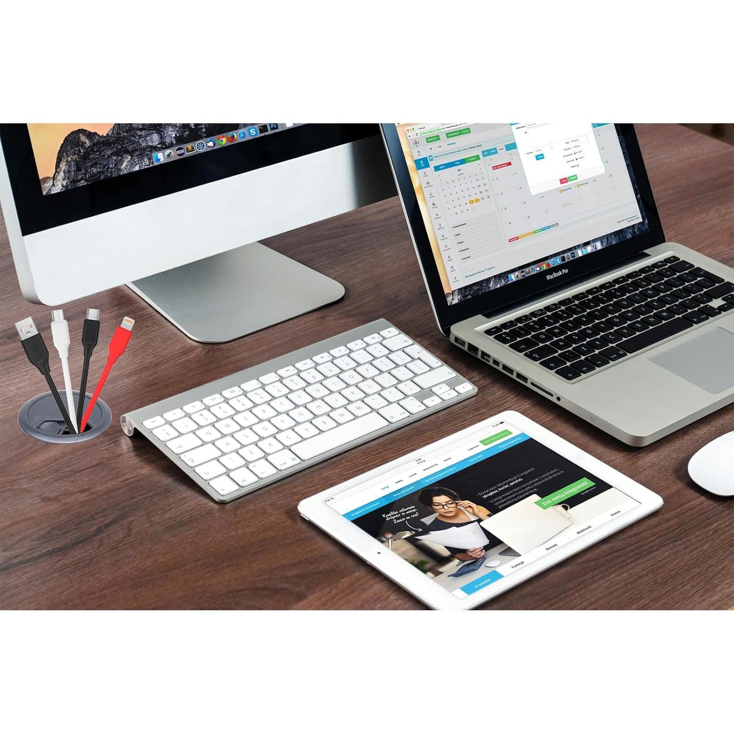 Desk Grommet 2 inch with Hole Saw, Desk Cord Hole Cover Grommet for Cables, 8 PCS, Black