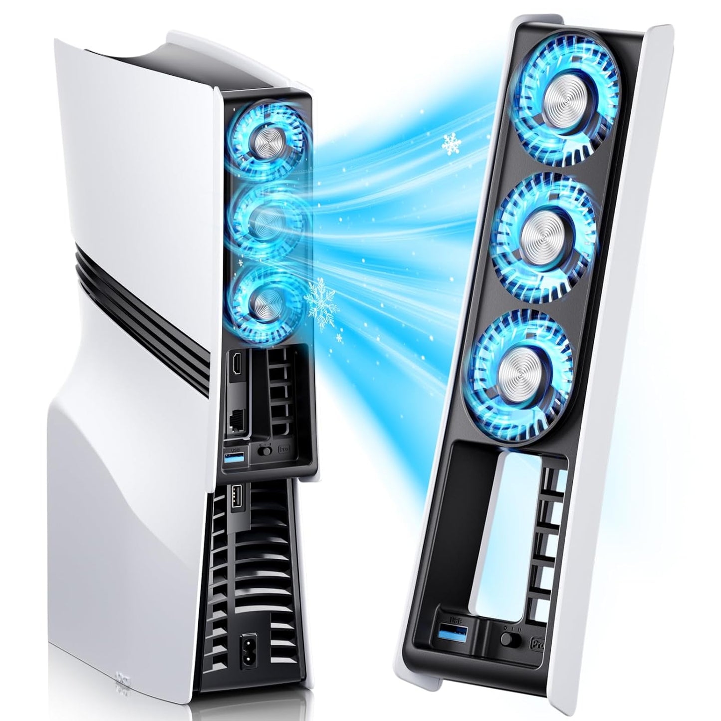Cooling Fan for PS5 Pro, Compatible with PlayStation 5 Pro Console, High Efficiency PS5 Pro Fan Cooler Station (White-p5 pro)