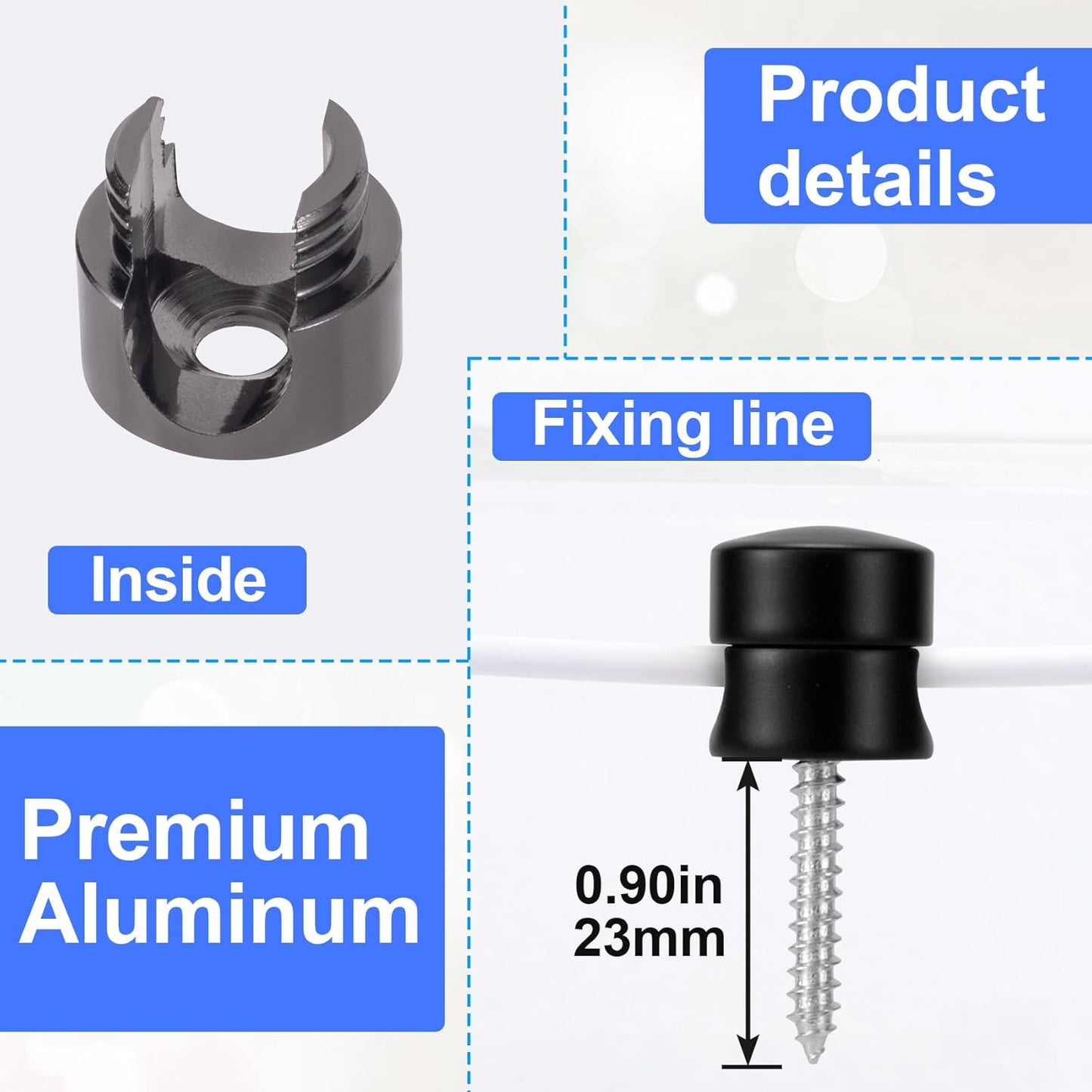 3 Sets Charger Holders for Cords, Adjustable Cable Anchor Holders, Adhesive Metal Cord Clips, Cable Management Wire Organizers for Desk, Office, Nightstand - Matte Black/Black/Antique Copper