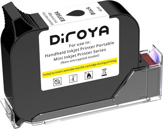 Handheld Printer Ink Cartridge 45ml Solvent Fast Dry, 0.5-Inch Nozzle for Non-Encrypted Portable Mobile Inkjet Printer Only, Universal Surface Printing