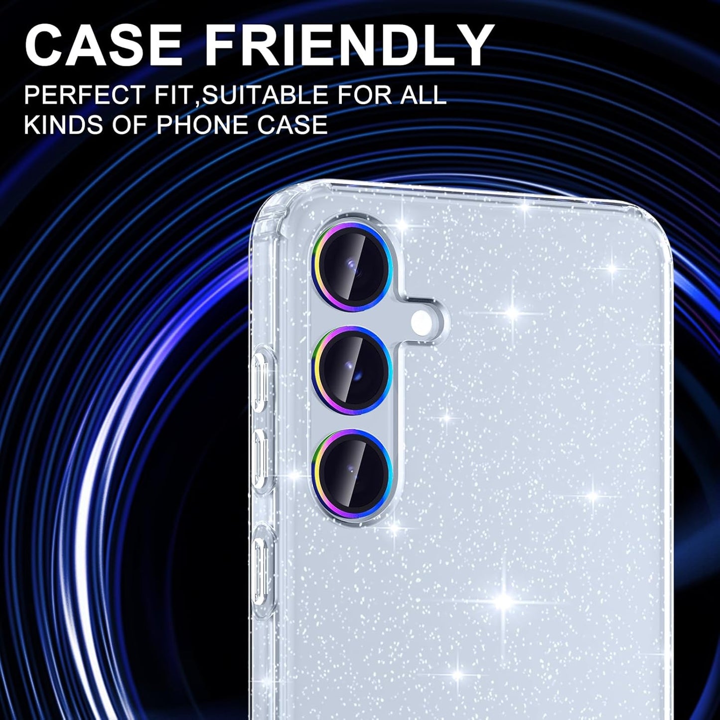 for Samsung Galaxy S25 Plus Camera Lens Protector, Individual Metal Ring Tempered Glass Lens Cover, [Strong Adsorption] Scratch Resistant Ultra-Thin HD Clear Lens Cover, 1 Set-Colorful