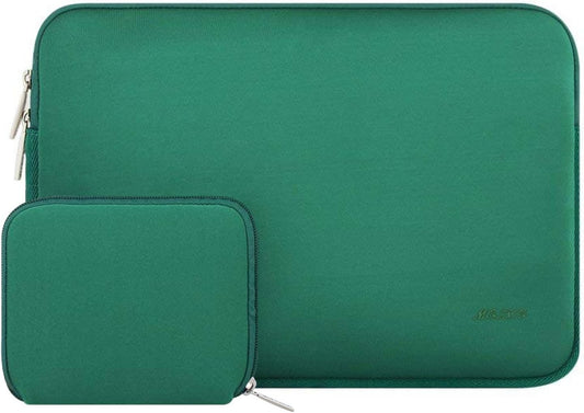 MOSISO Laptop Case 13.3 inch, 13-13.3 inch Laptop Sleeve Bag Compatible with MacBook Air/Pro 13 / Pro 14, HP Dell ASUS Lenovo Notebook, Neoprene Computer Sleeve Bag with Small Case, Peacock Green
