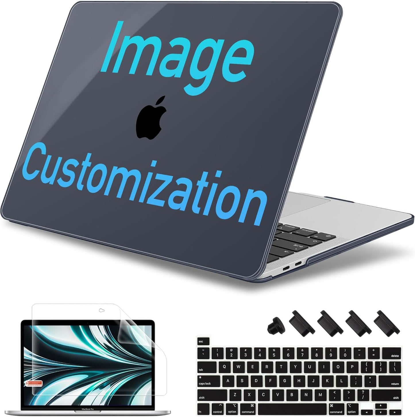 May Chen Compatible with MacBook Pro 13 inch Case with Touch Bar 2022 2021 2020 Release A2338 M1/M2 A2251 A2289, Plastic Hard Shell Case with Keyboard Cover, Custom Personalized Image