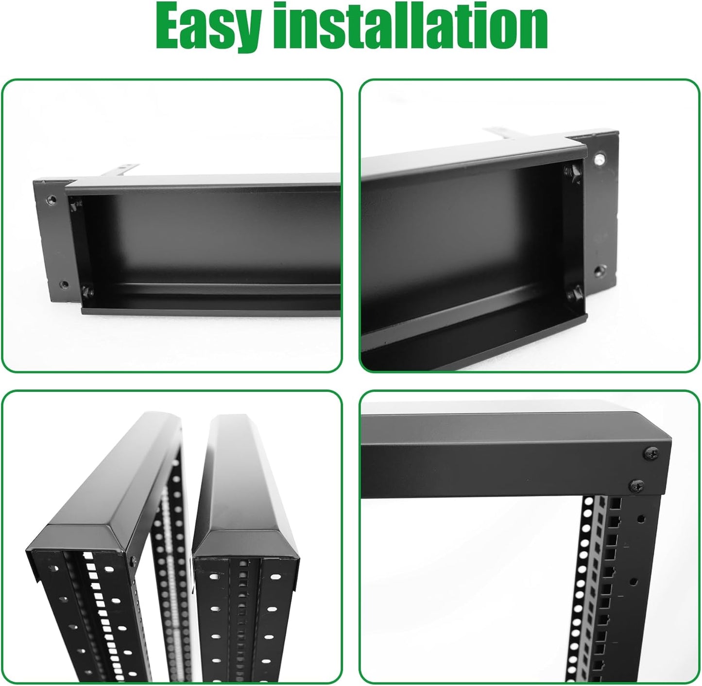15U Server Rack/4-Post 19in Network Rack/Open Frame Rack with Wheels, Heavy-Duty Frame Cabinet/Adjustable Depth 29.75-27.75in GLOBALRACK(4POST-1000-15U)