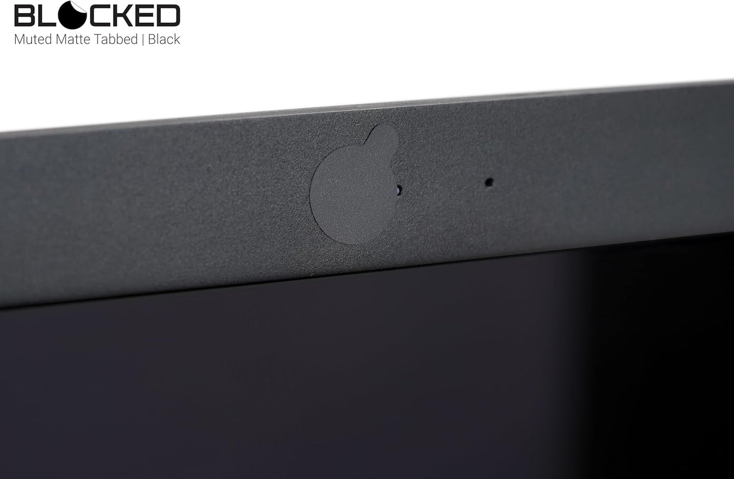 BLOCKED Webcam/Camera Vinyl Covers | Low-Tack Restickable Webcam Sticker | Multiple Sizes | Black 57-Pack Tabbed (Muted Matte)